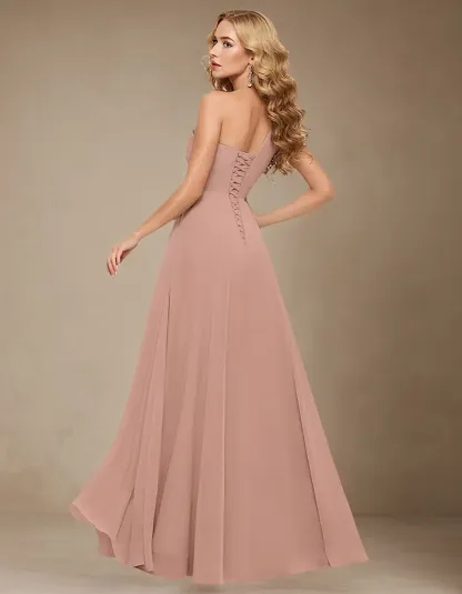 Solid Color One Shoulder Chiffon Maxi Dress
