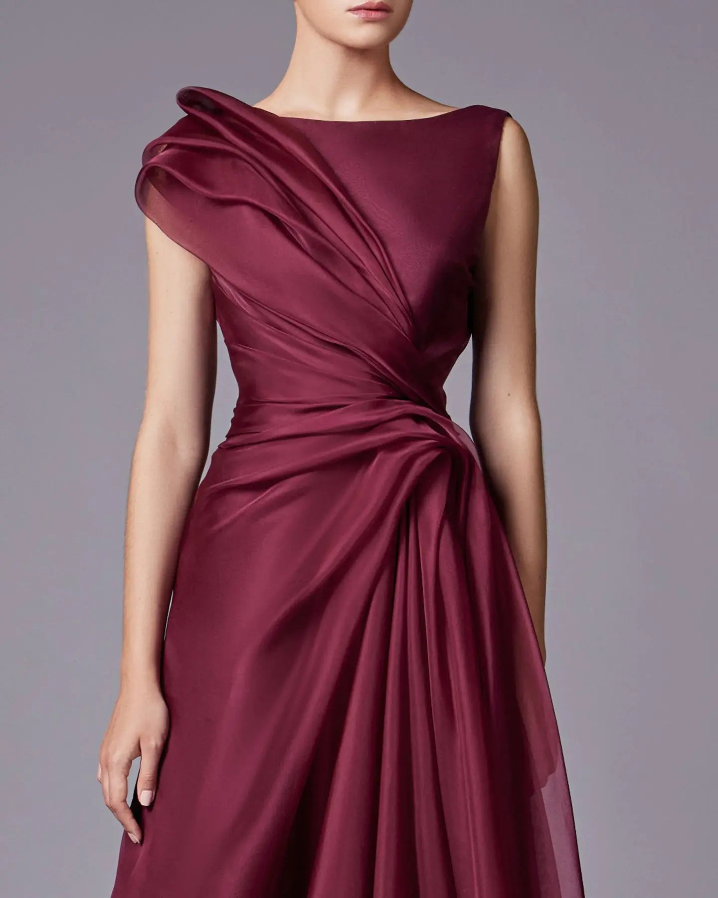 Elegant Burgundy A-Line Evening Dress