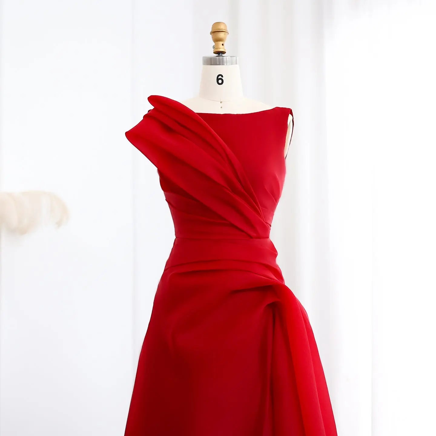 Elegant Burgundy A-Line Evening Dress