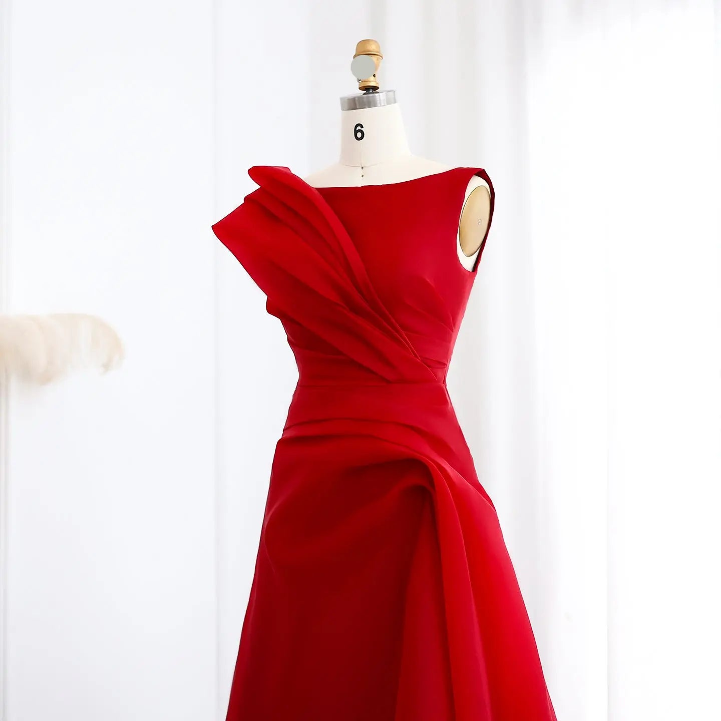 Elegant Burgundy A-Line Evening Dress