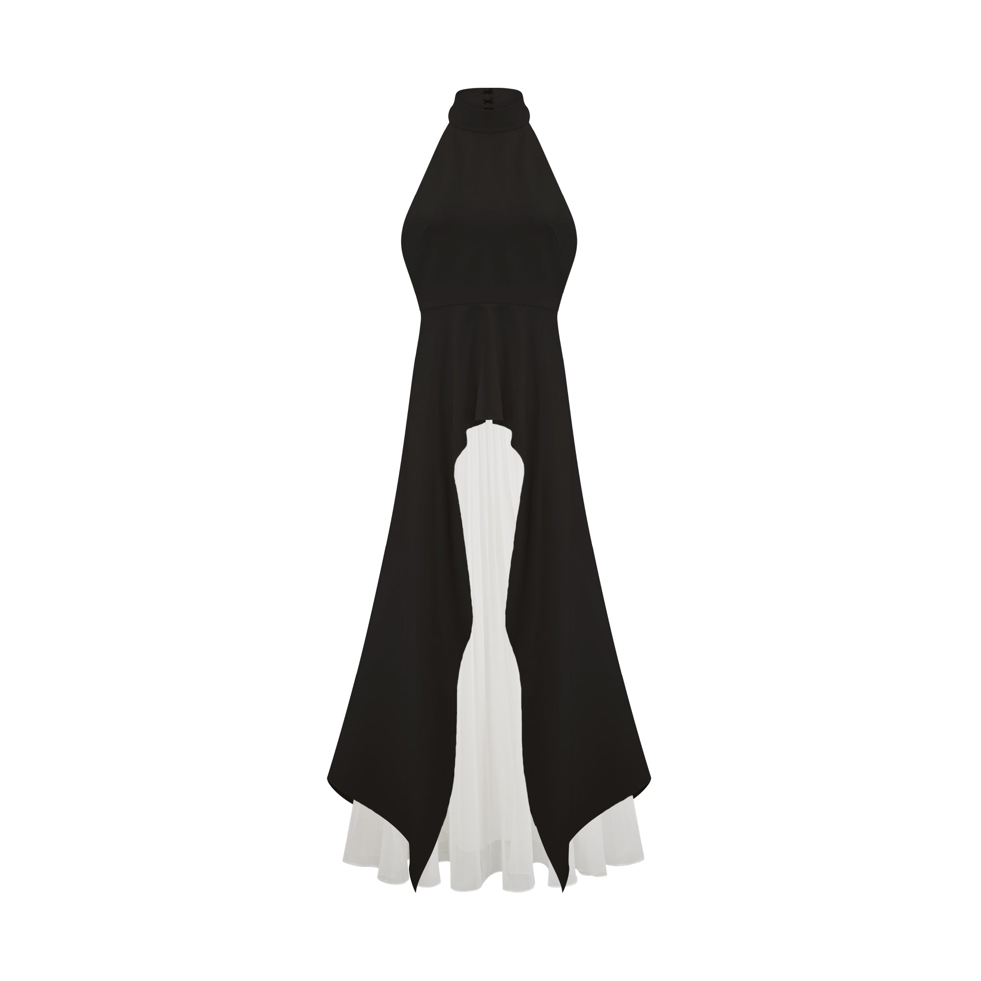 Halterneck layered long dress