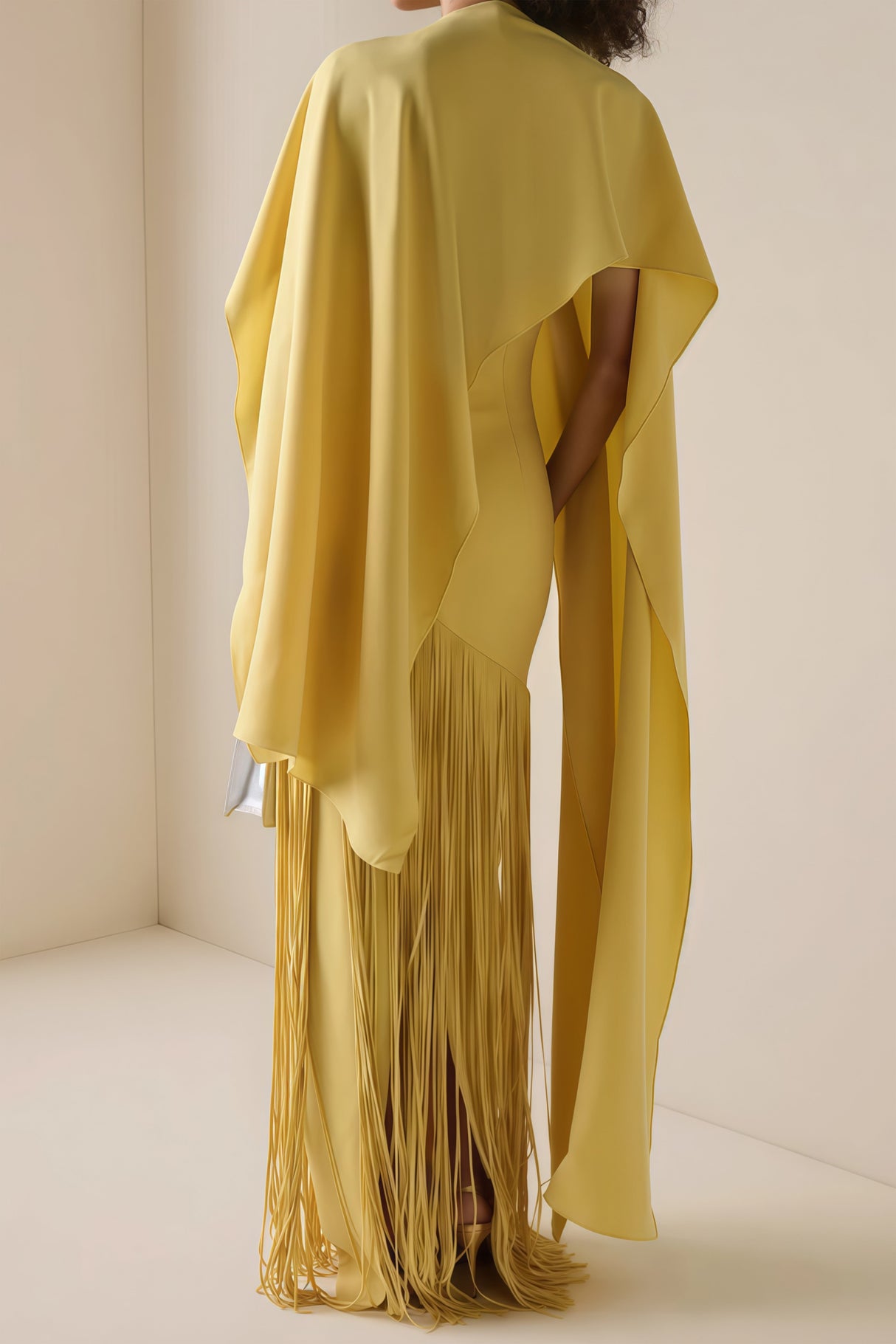 Apparat Fringed Maxi Dress with Shawl