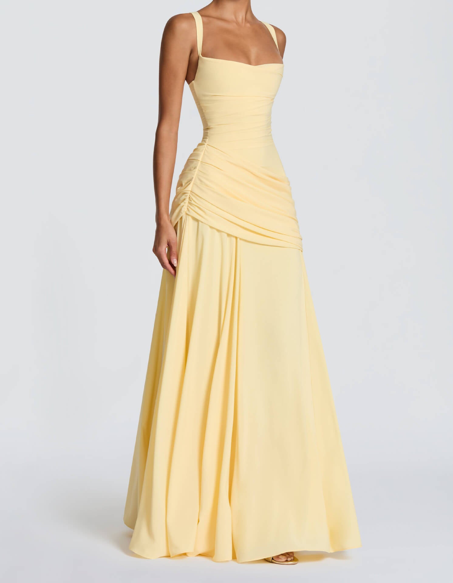 Square Neck Elegant Maxi Dress