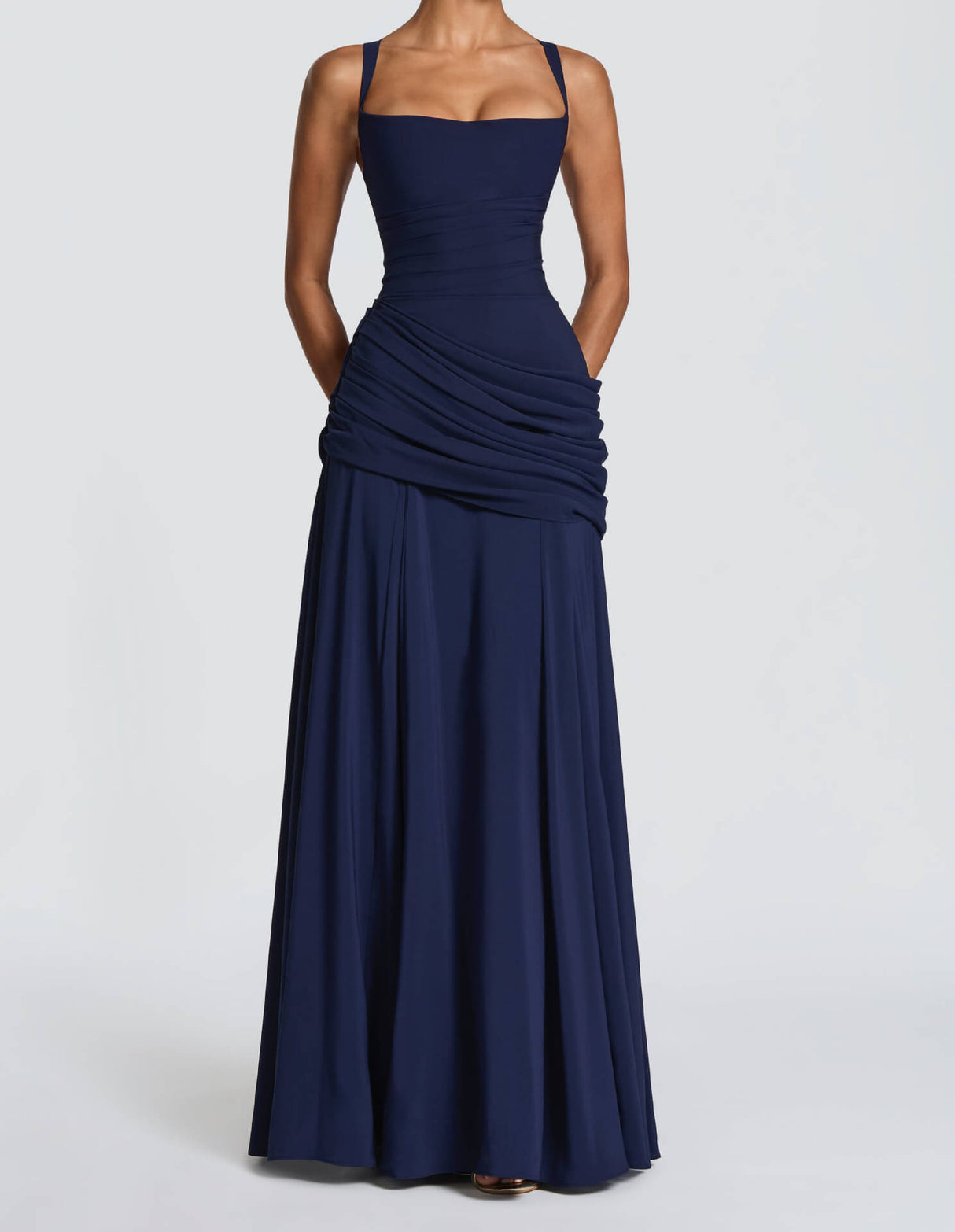 Square Neck Elegant Maxi Dress