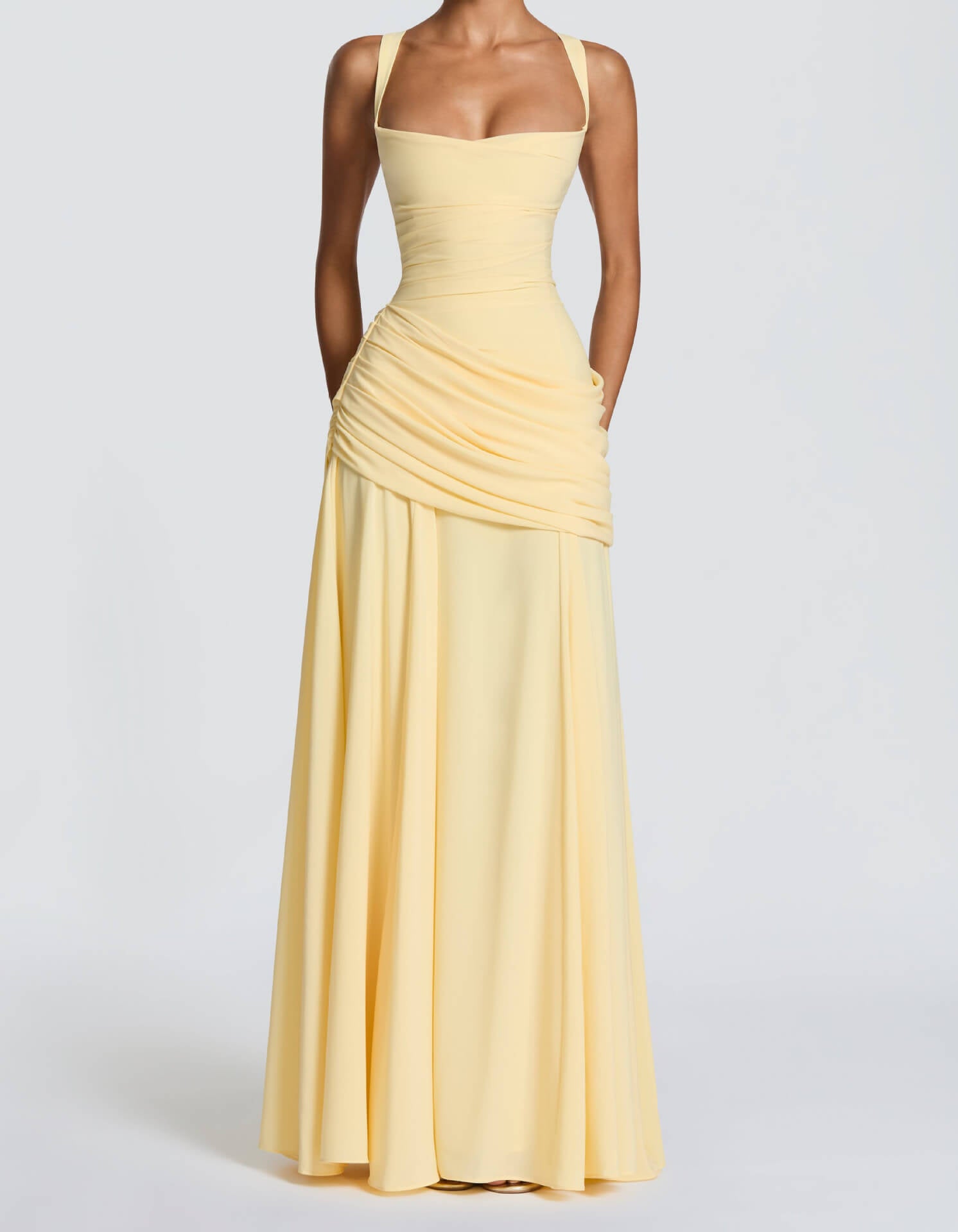 Square Neck Elegant Maxi Dress