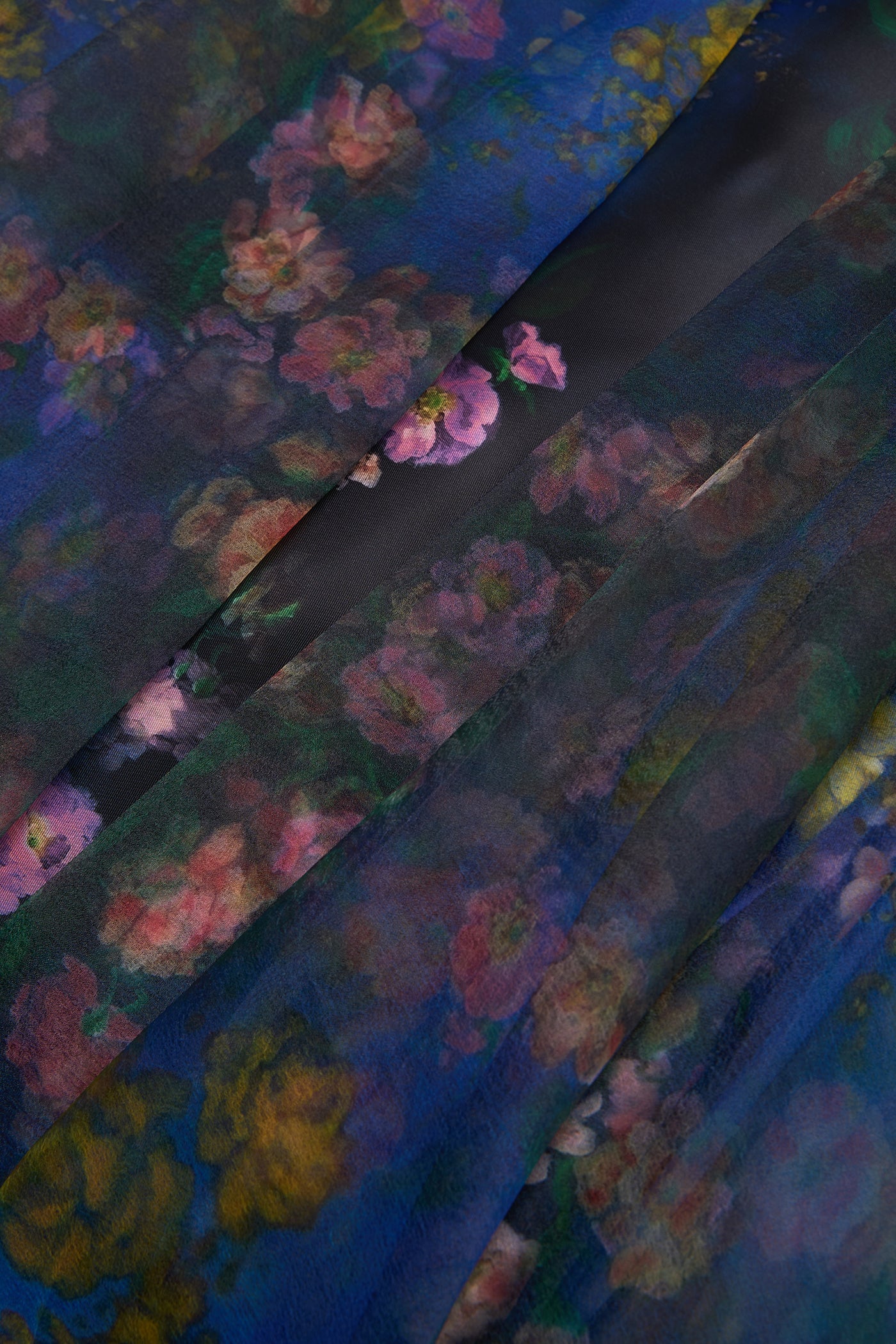 Off-Shoulder Floral Print Organza Evening Gown