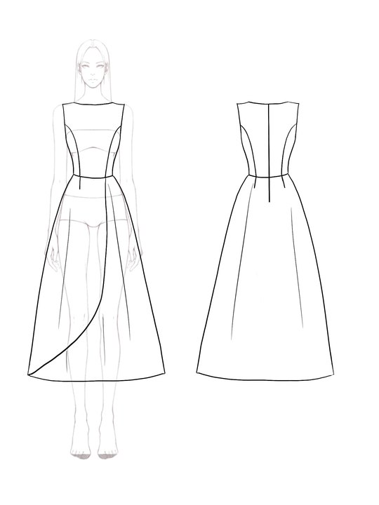 Work Semi-Formal Green Boat Neck Sleeveless A-Line Midi Dress