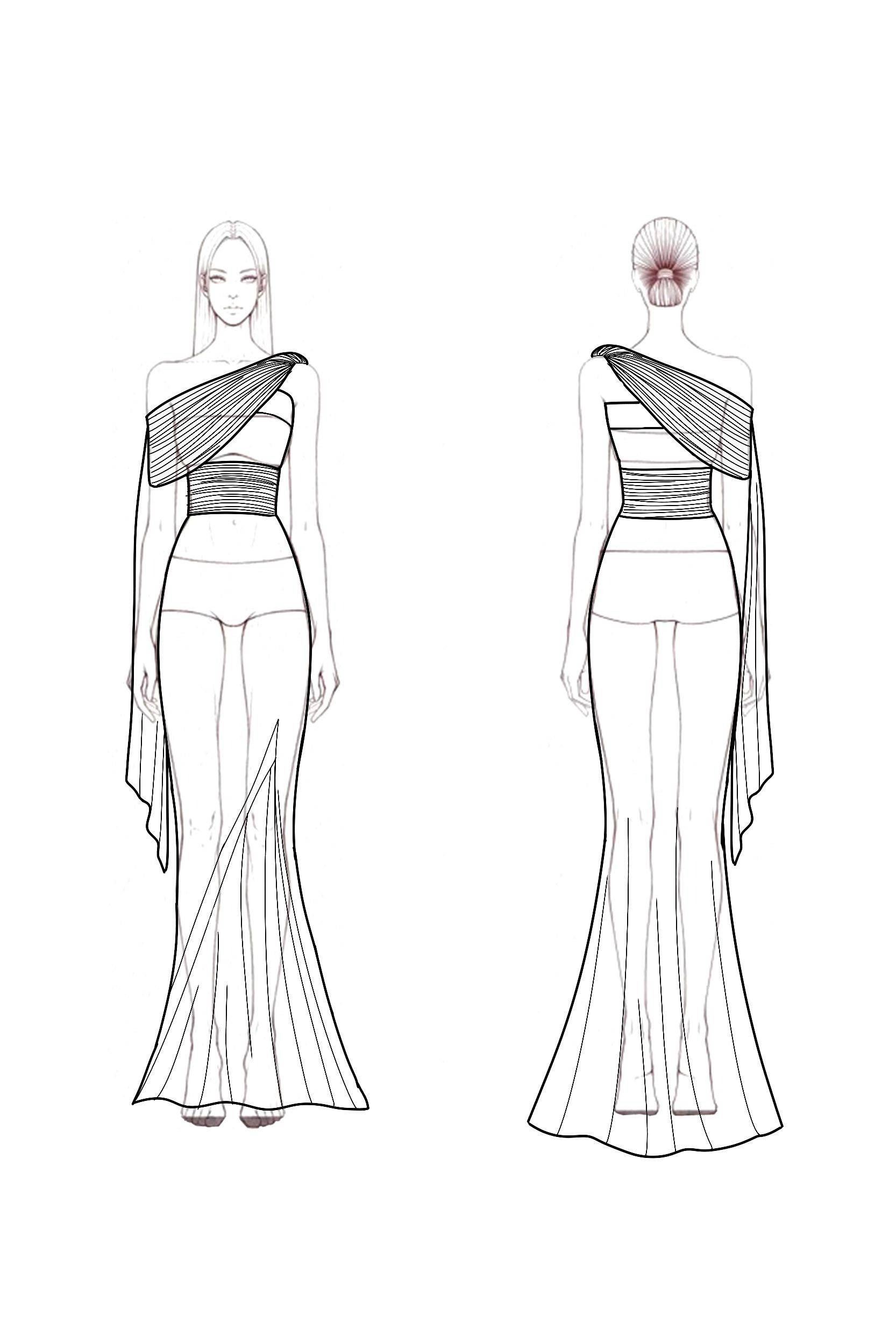 Formal Evening Dress Light Blue One Shoulder Draped Slit Floor Dress