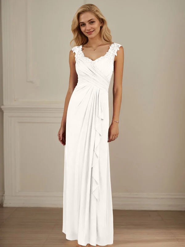 Champagne A-Line Sweetheart Neckline Pleated Mesh Dress