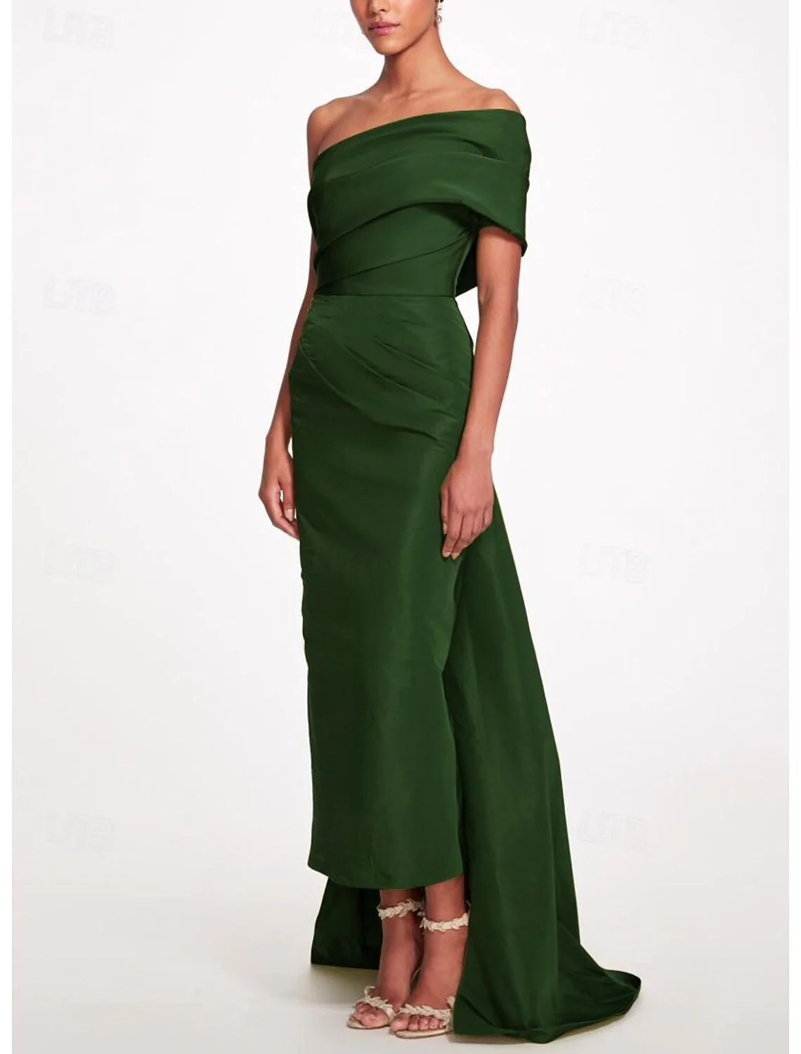 Sophisticated One-Shoulder Taffeta Gown