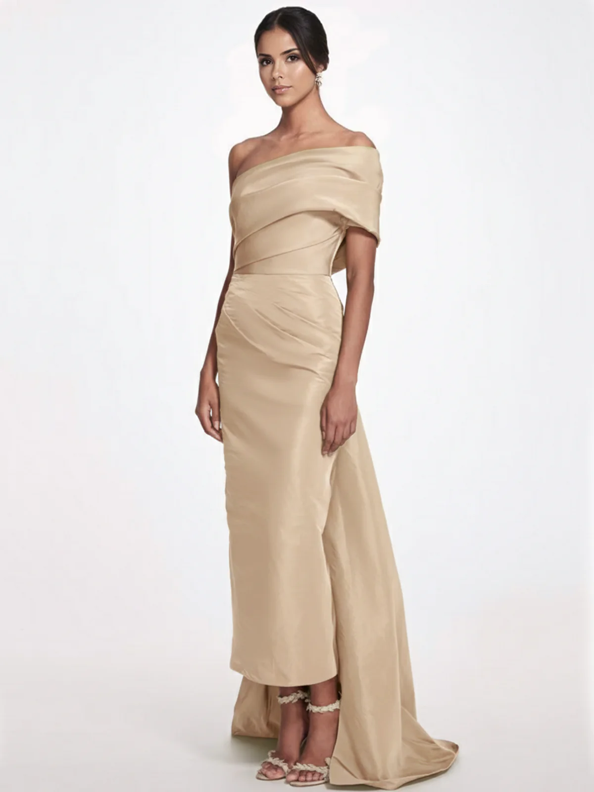 Sophisticated One-Shoulder Taffeta Gown
