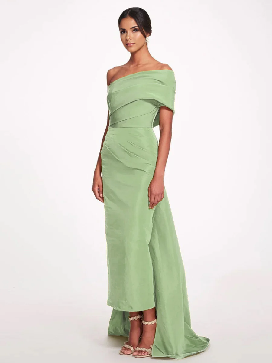 Sophisticated One-Shoulder Taffeta Gown
