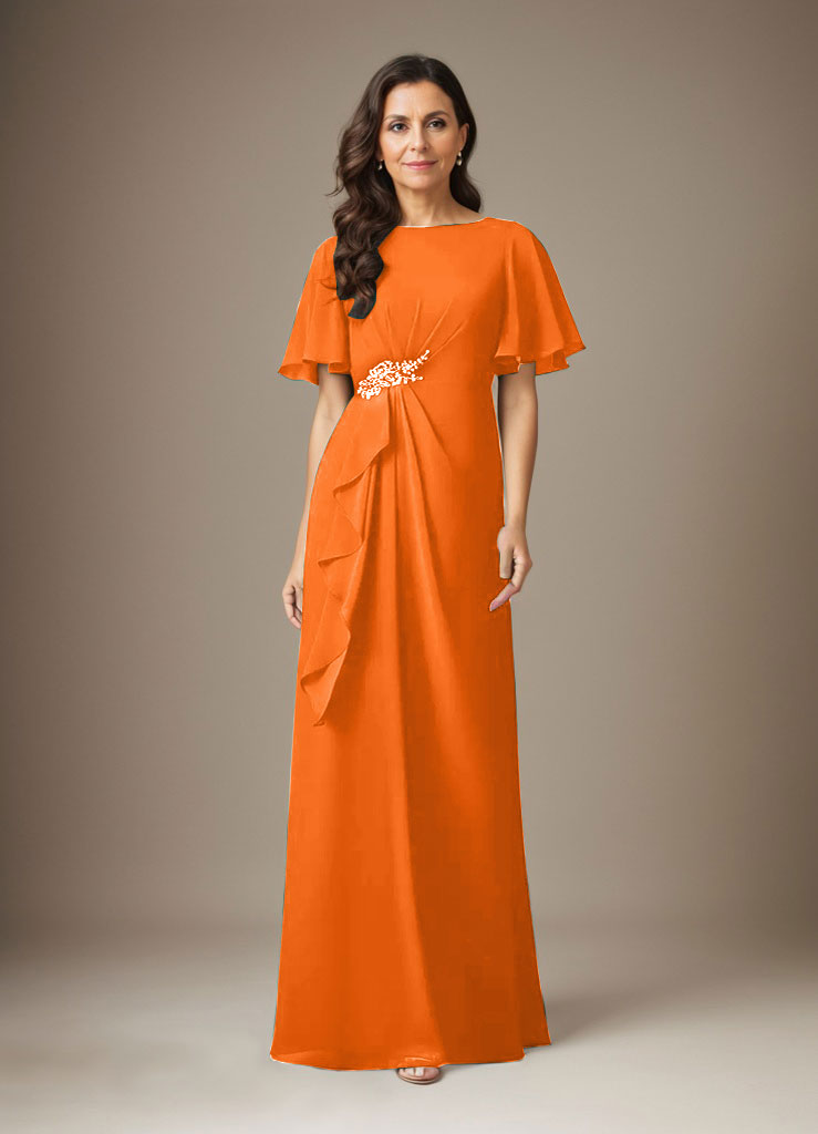 Dark Navy Sheath Beaded Chiffon Dress