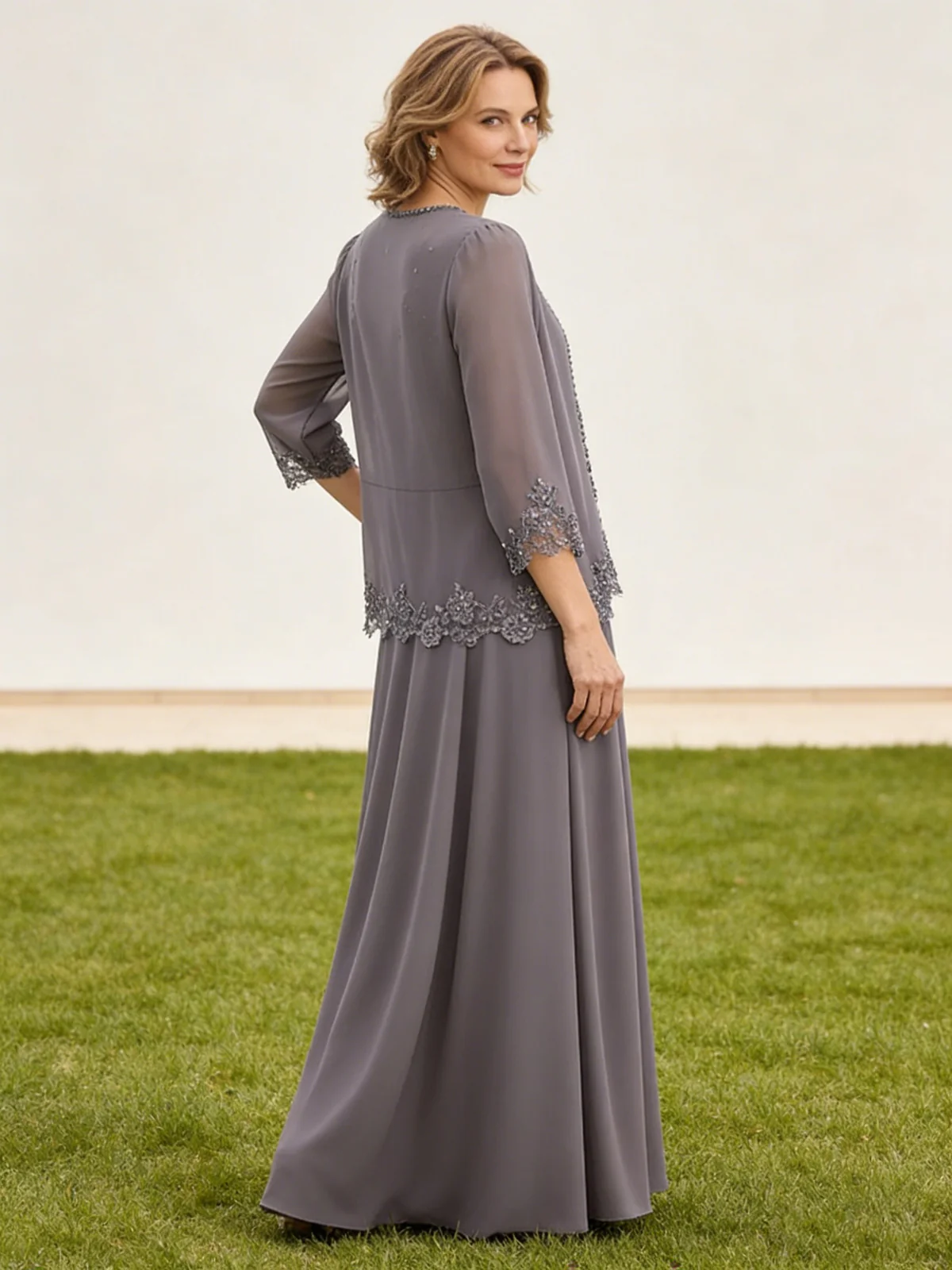 A-Line/Princess 2 Piece Floor-Length Formal Mother of the Bride Dresses with Jacket