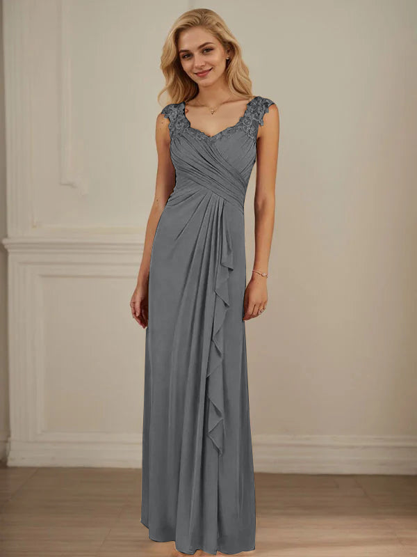 Champagne A-Line Sweetheart Neckline Pleated Mesh Dress