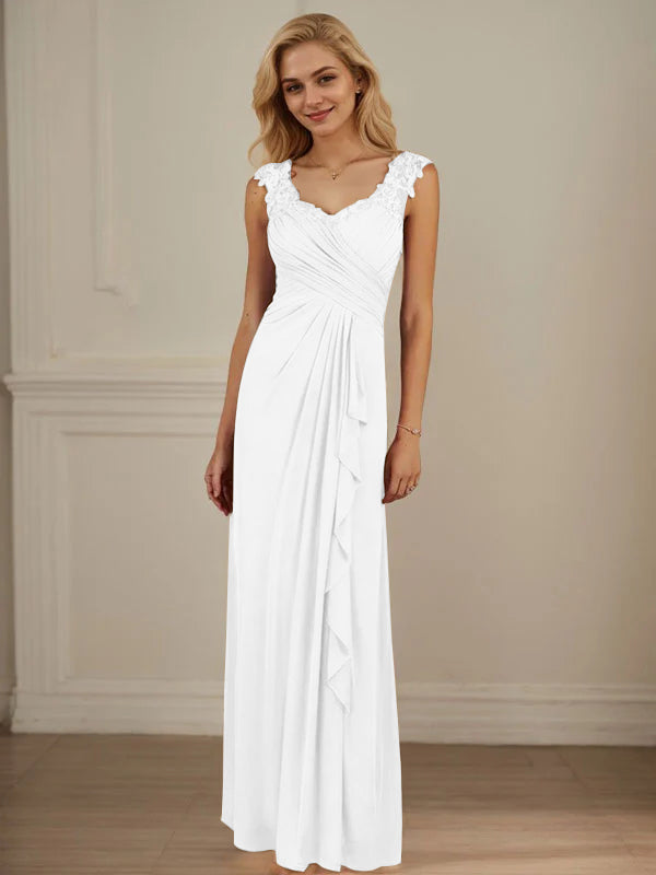 Champagne A-Line Sweetheart Neckline Pleated Mesh Dress