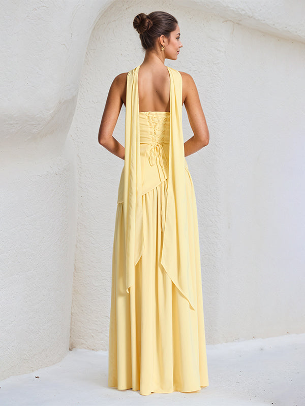 Elegant Mint Green Strapless Pleated Maxi Dress With Slit