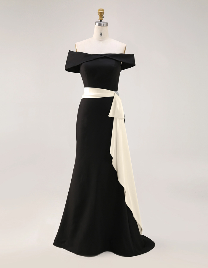 Formal Dress Green One-Shoulder Rhinestone Waist Belt Maxi Dress