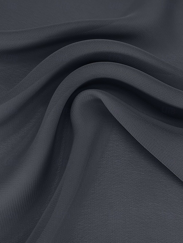 V-Neck Long Sleeve Pleated Chiffon Evening Gown
