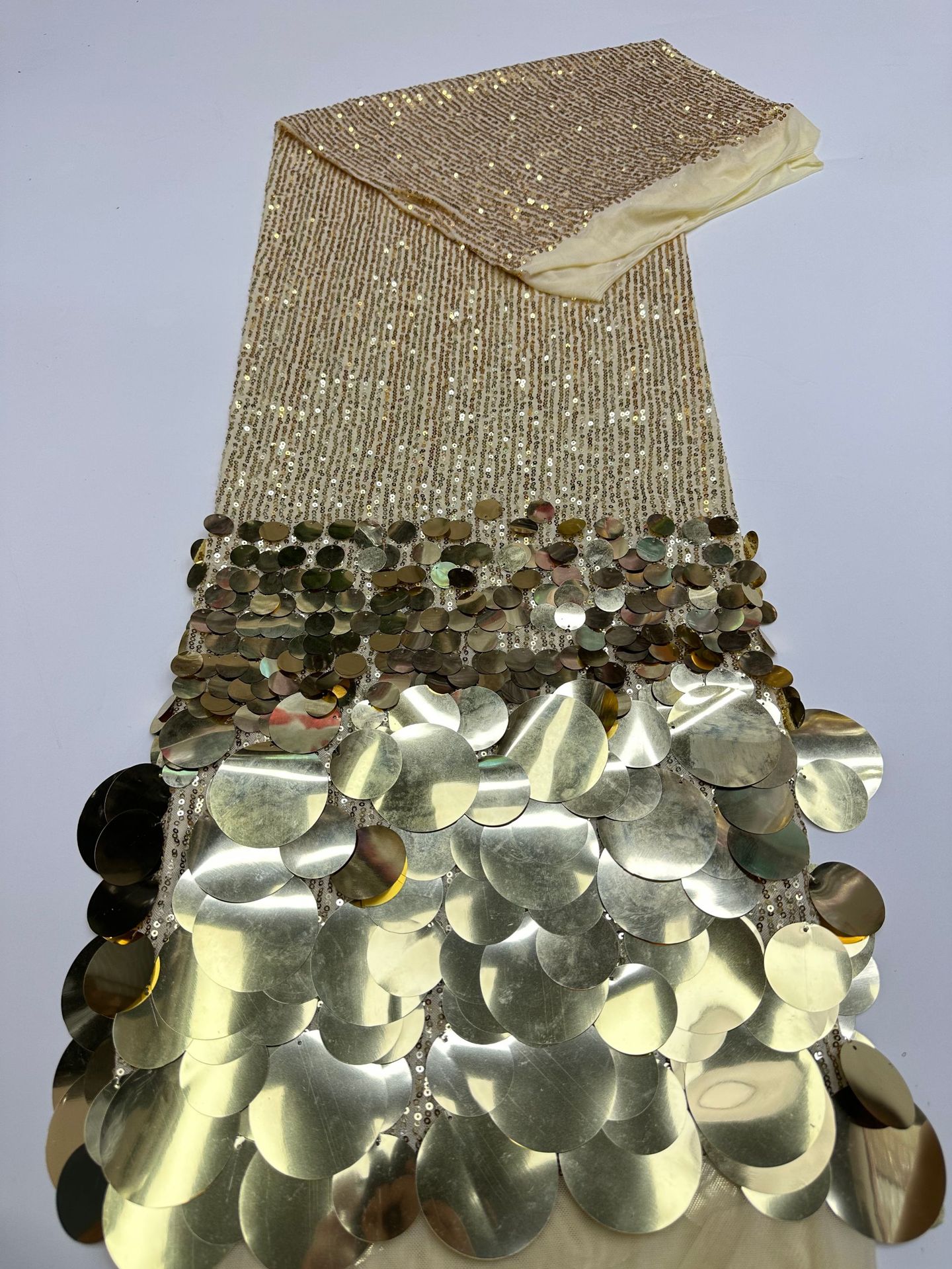 Mock Neck Long Sleeve Sequin Gradient Midi Dress