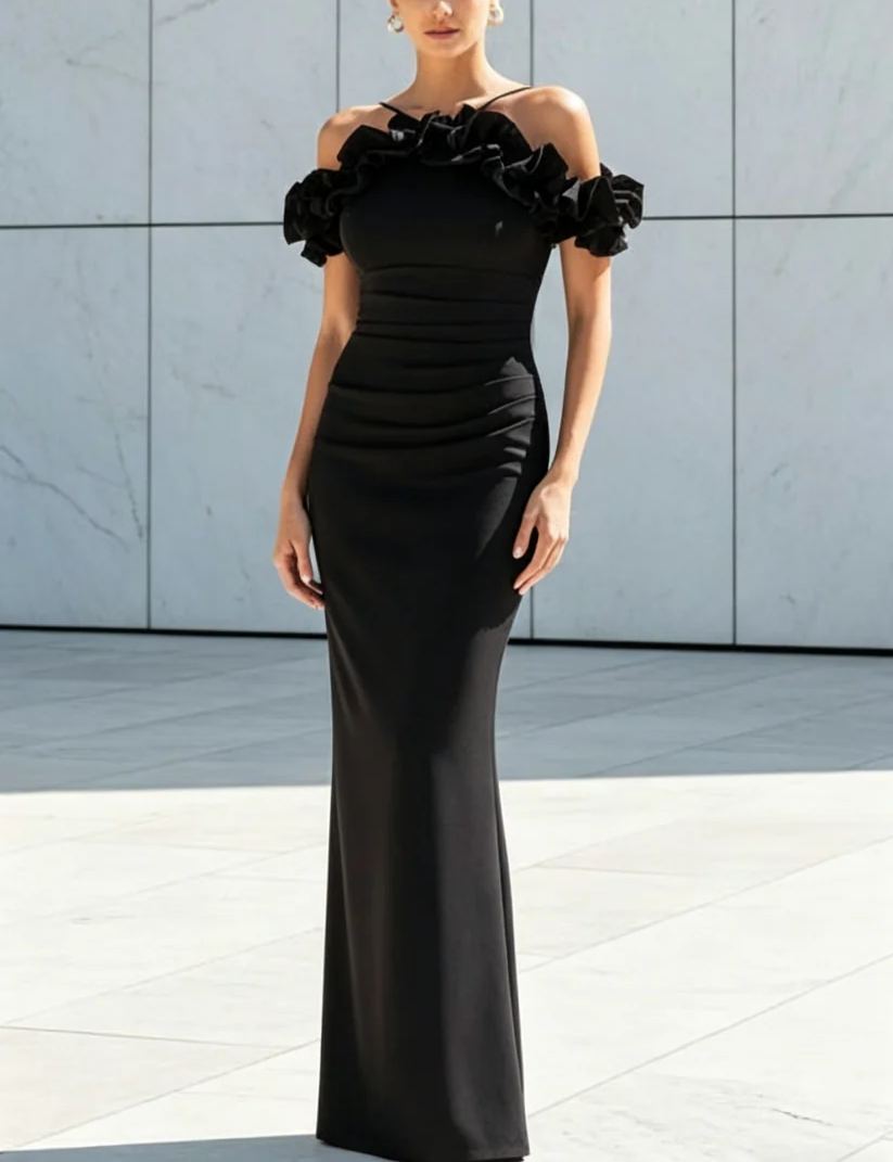 Lapel Neck Long Sleeve Floral Applique Midi Blazer Dress