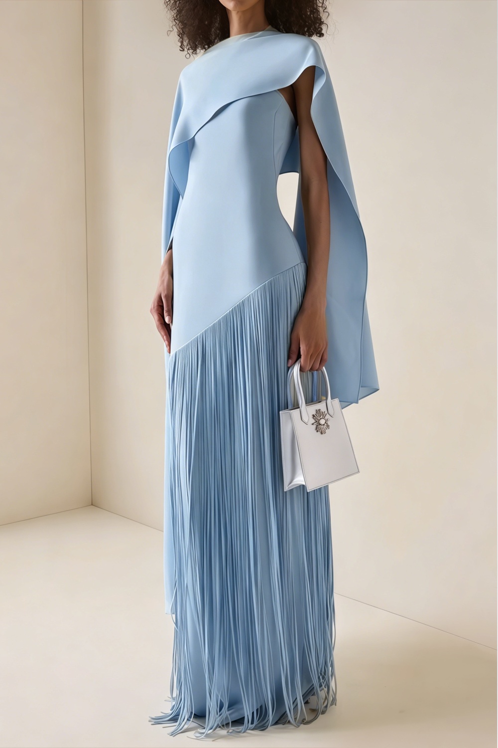 Apparat Fringed Maxi Dress with Shawl