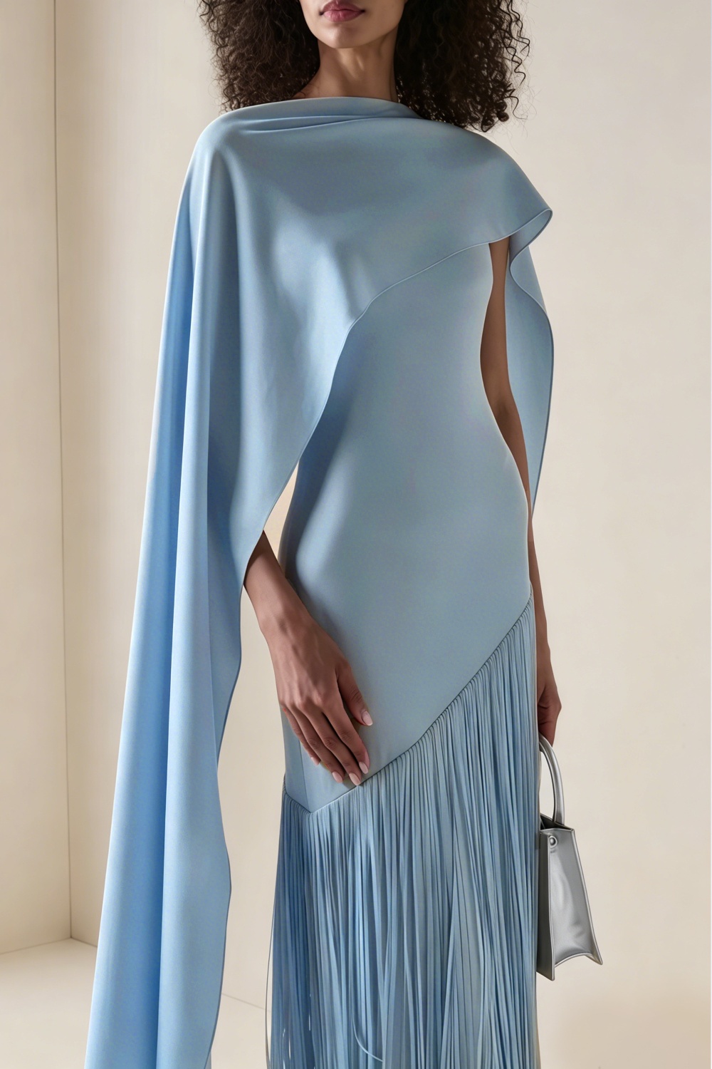 Apparat Fringed Maxi Dress with Shawl