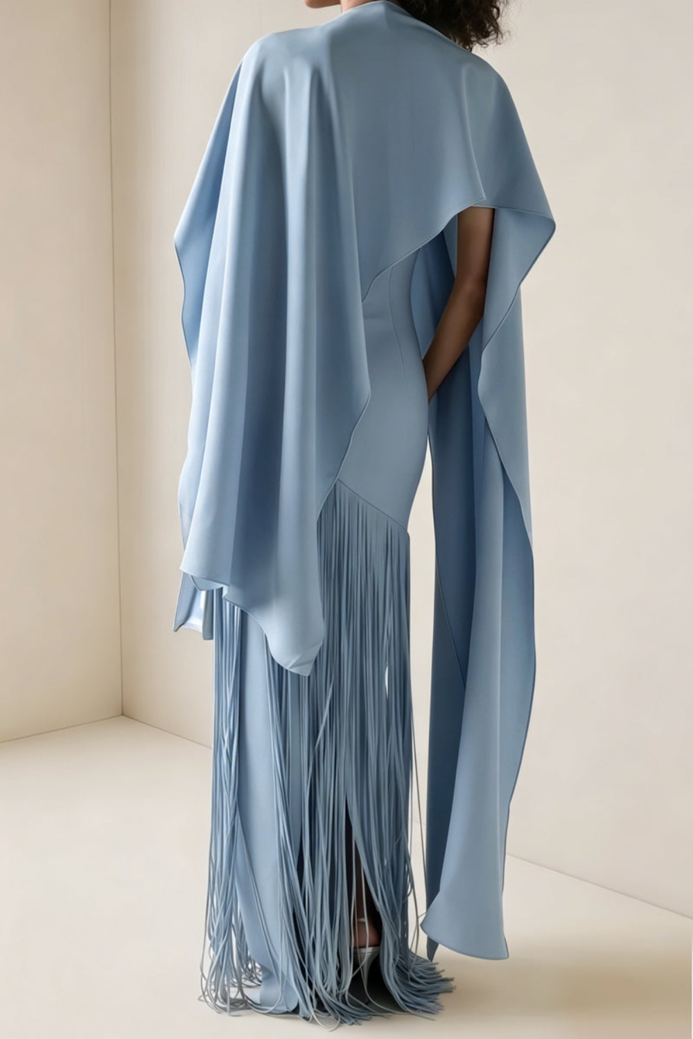 Apparat Fringed Maxi Dress with Shawl