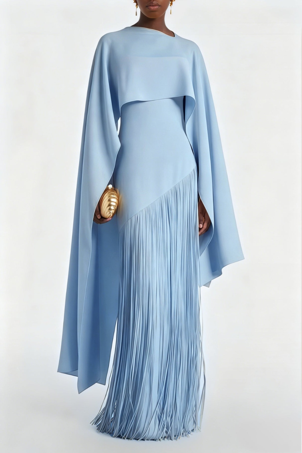 Apparat Fringed Maxi Dress with Shawl