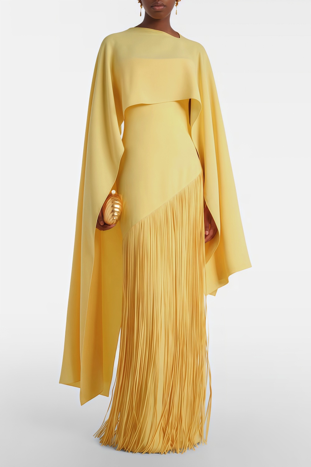 Apparat Fringed Maxi Dress with Shawl