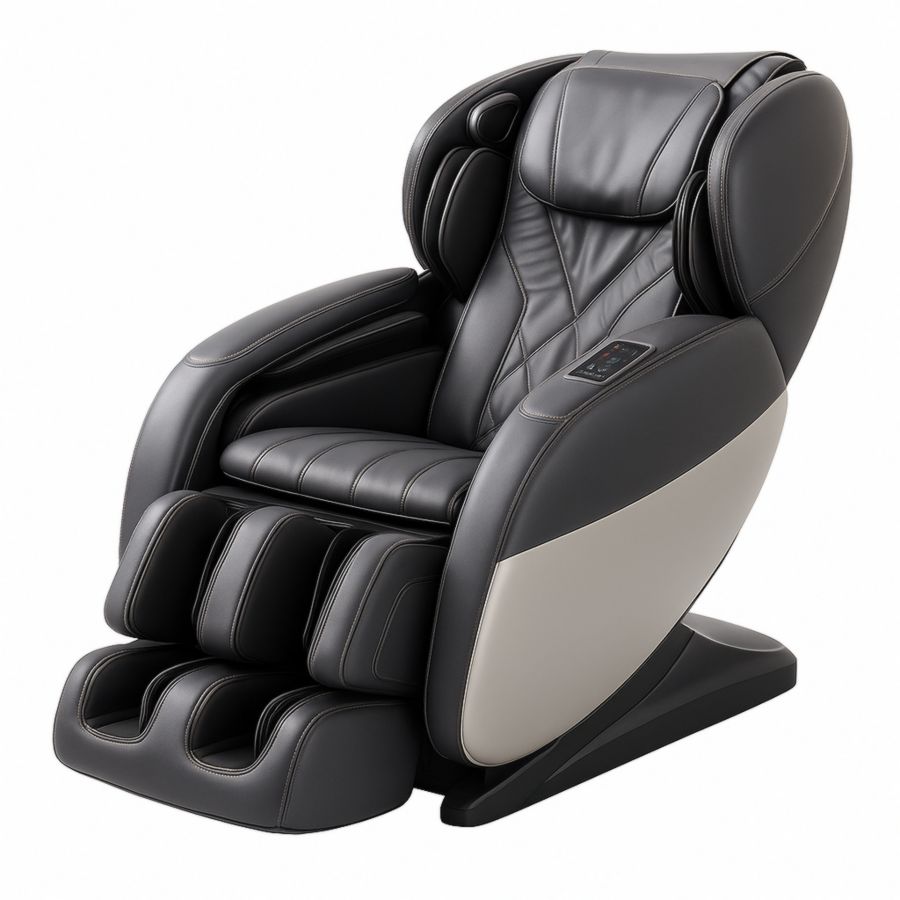 Massagesessel Kunstleder Schwarz Relaxfunktion Elektrisch-Runeloft