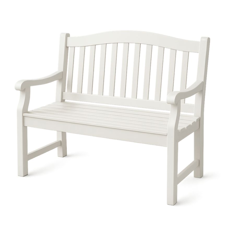 Gartenbank Kunststoff Weiß 120x60x85cm-Runeloft