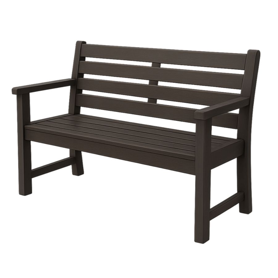 Gartenbank Kunststoff Braun 120x60x80 cm-Runeloft