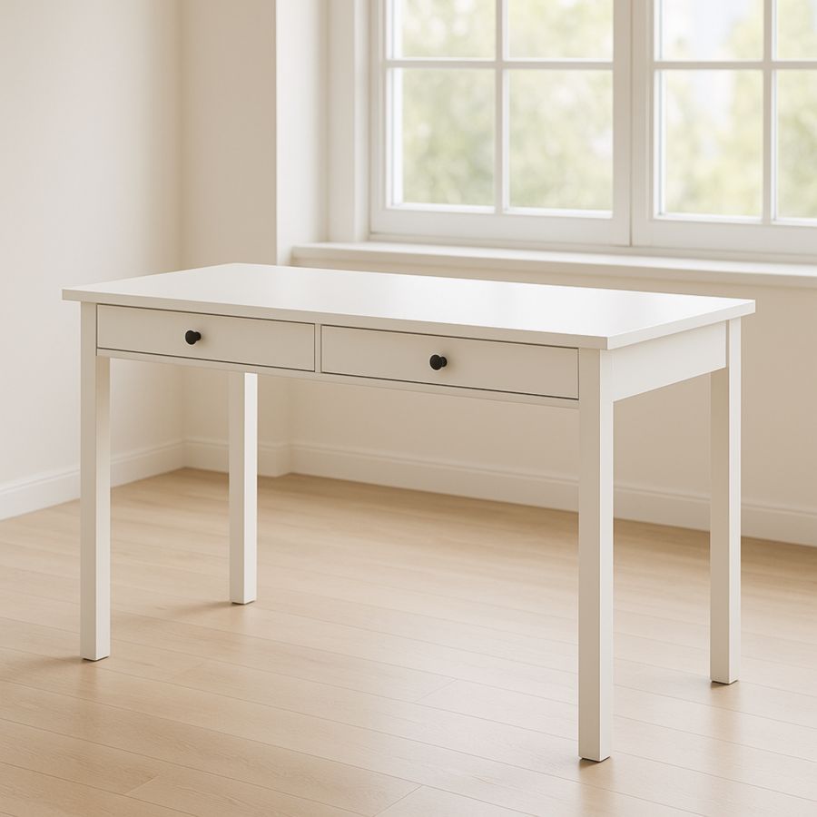 Schreibtisch mit Schubladen Weiß Holzwerkstoff 120cm x 60cm x 75cm-Runeloft