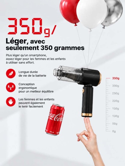 Puissant aspirateur de voiture 2-en-1 avec pompe à air