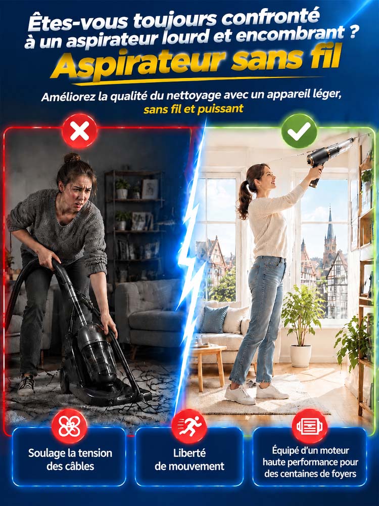 Puissant aspirateur de voiture 2-en-1 avec pompe à air