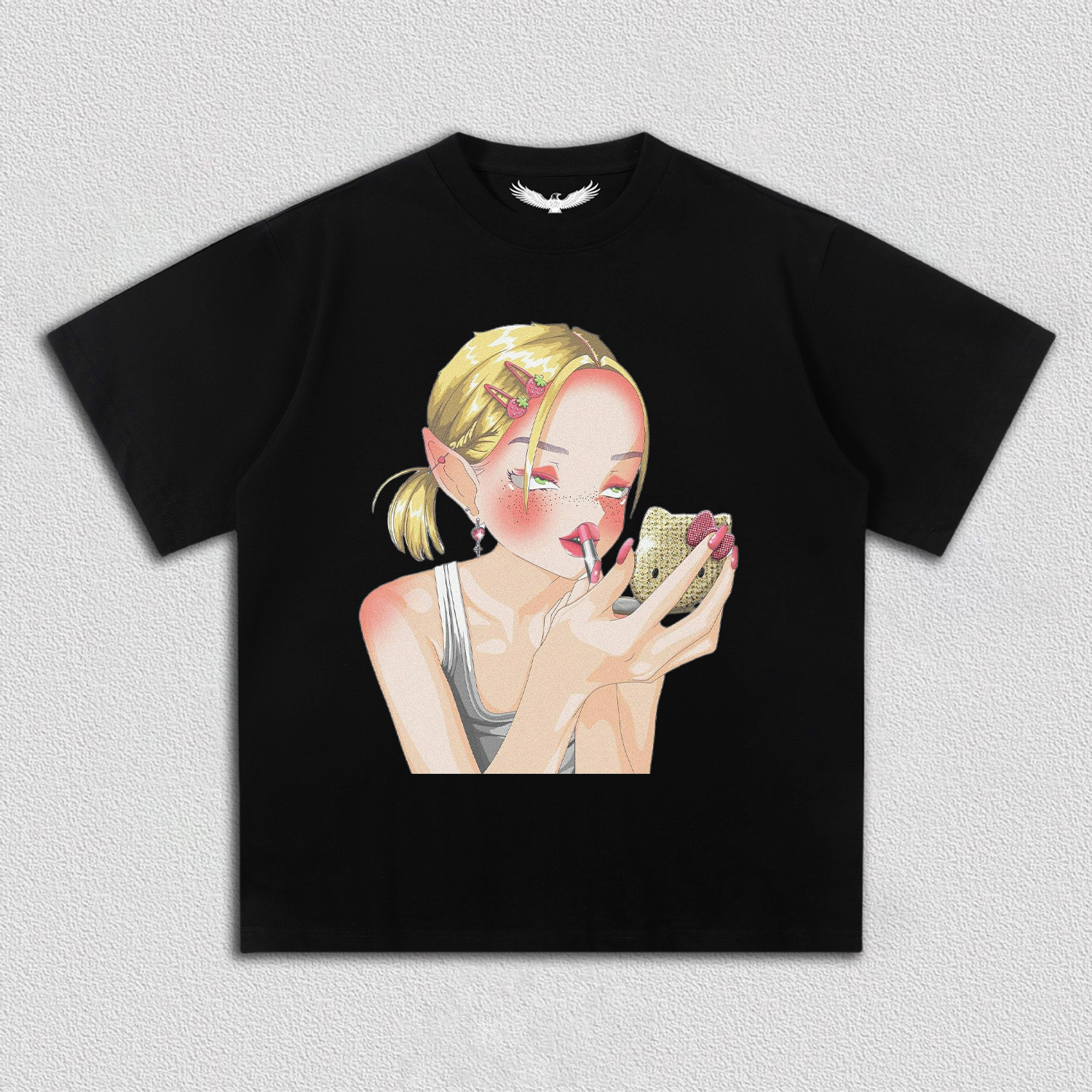 Girl wearing lipstick   TEE