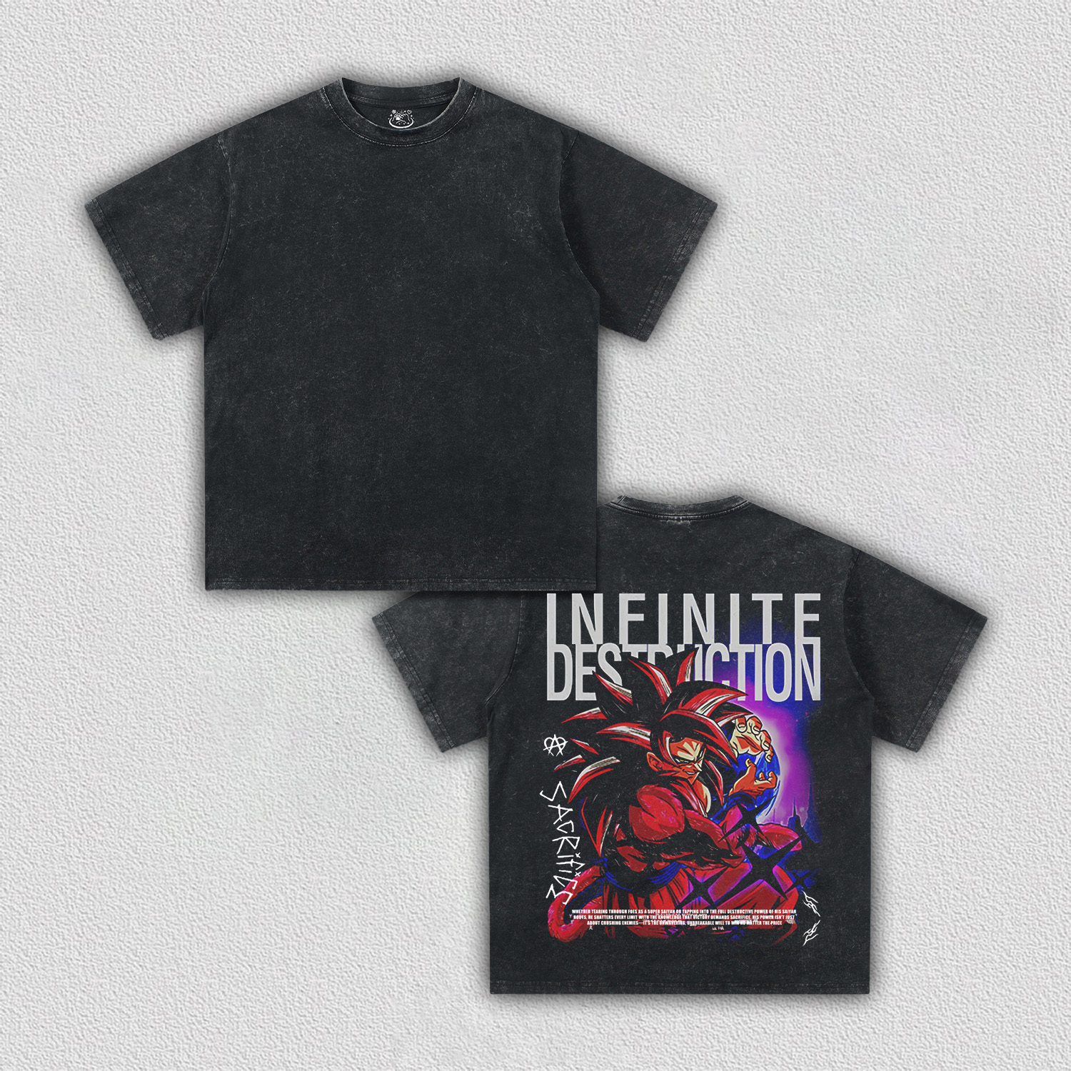 SON GOKU ANIME OVERSIZED TEE DRAGON BALL-[BACK]