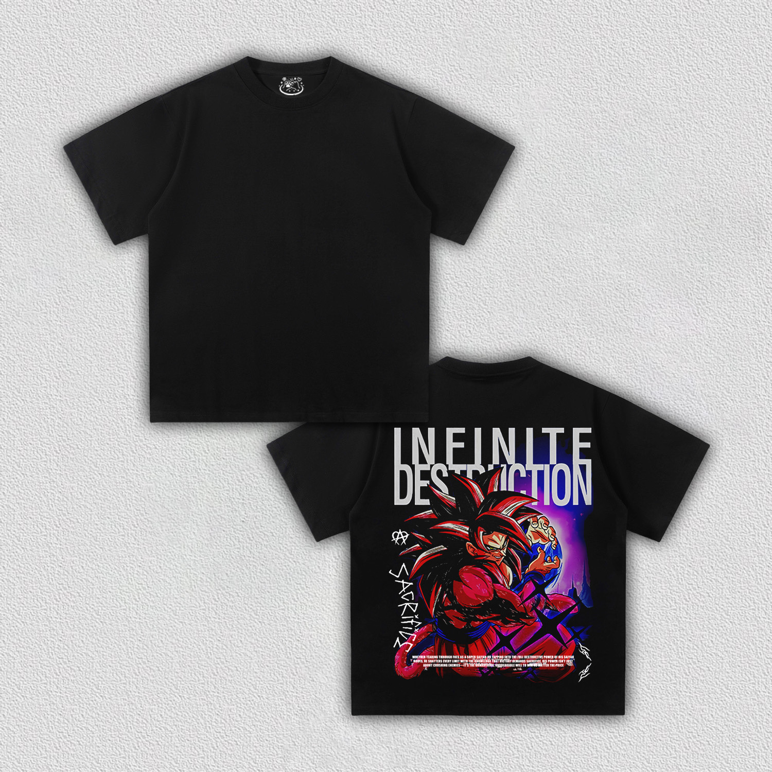 SON GOKU ANIME OVERSIZED TEE DRAGON BALL-[BACK]