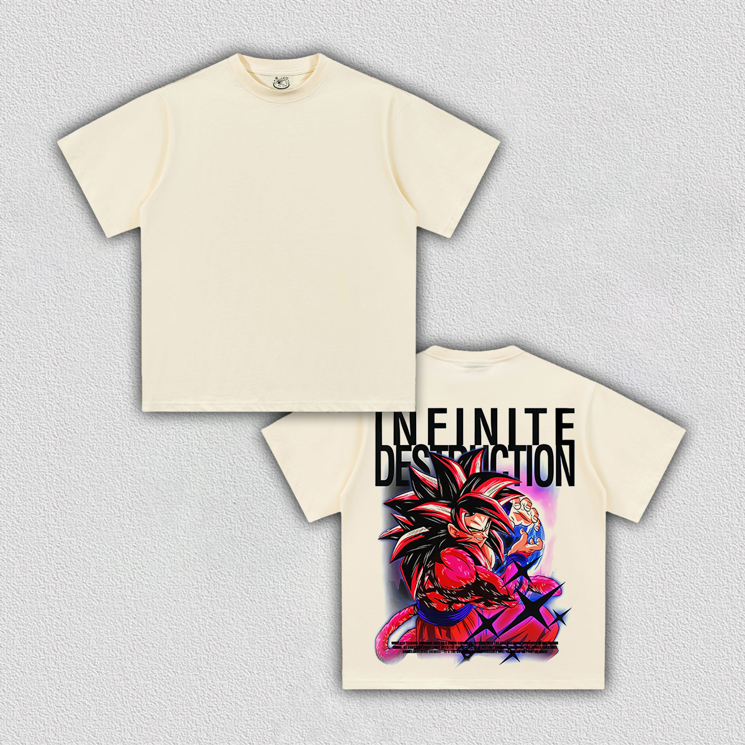 SON GOKU ANIME OVERSIZED TEE DRAGON BALL-[BACK]