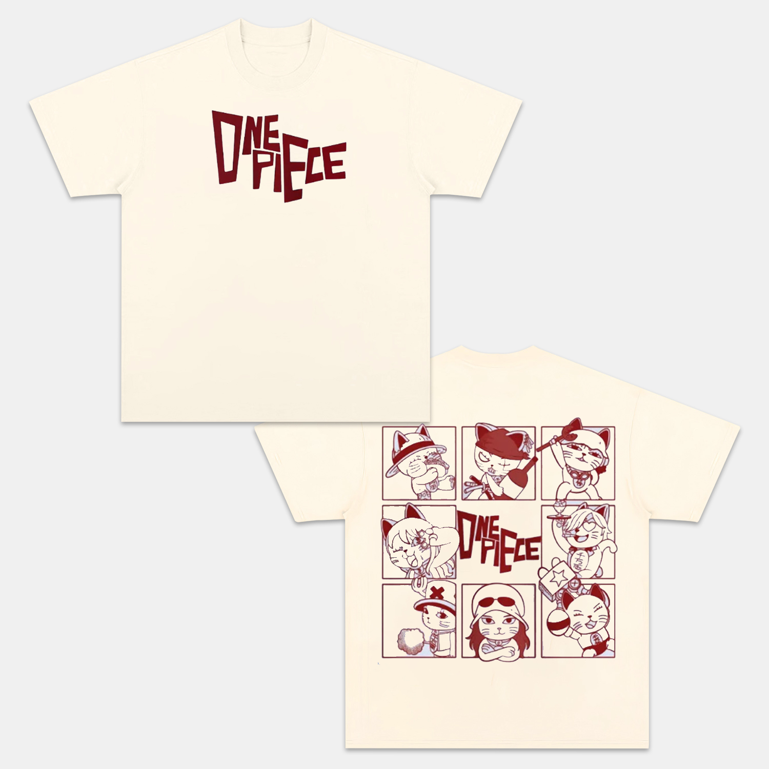 ONE PIECE X DANDADAN COTTON UNISEX CREW NECK ANIME T-SHIRT-[DS]