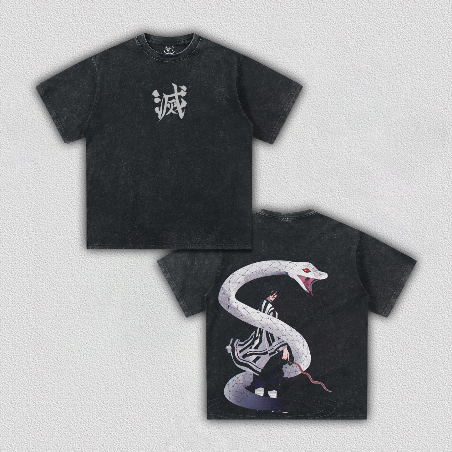 UNISEX ANIME INSPIRED VINTAGE OVERSIZED TEE丨DEMON SLAYER-[DS]