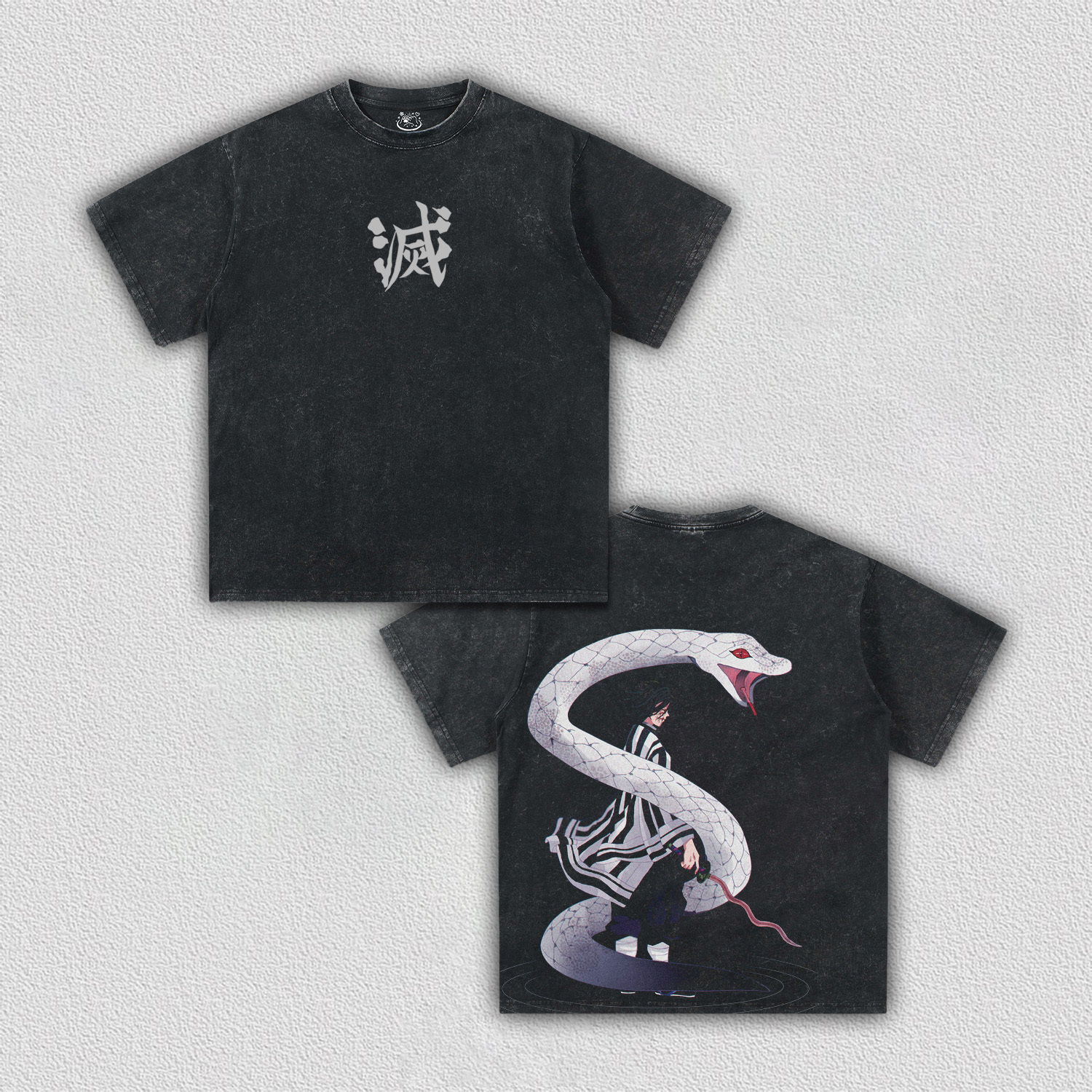 UNISEX ANIME INSPIRED VINTAGE OVERSIZED TEE丨DEMON SLAYER-[DS]