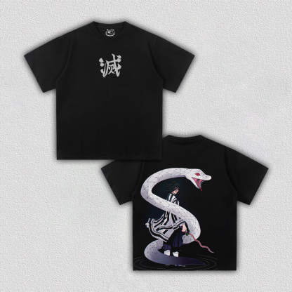 UNISEX ANIME INSPIRED VINTAGE OVERSIZED TEE丨DEMON SLAYER-[DS]