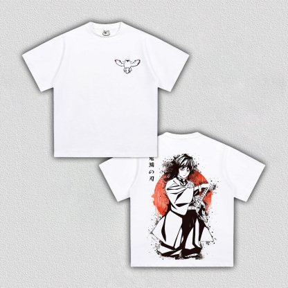 GIYUU TOMIOKA DEMON SLAYER ANIME UNISEX WASHED T-SHIRT -[DS]