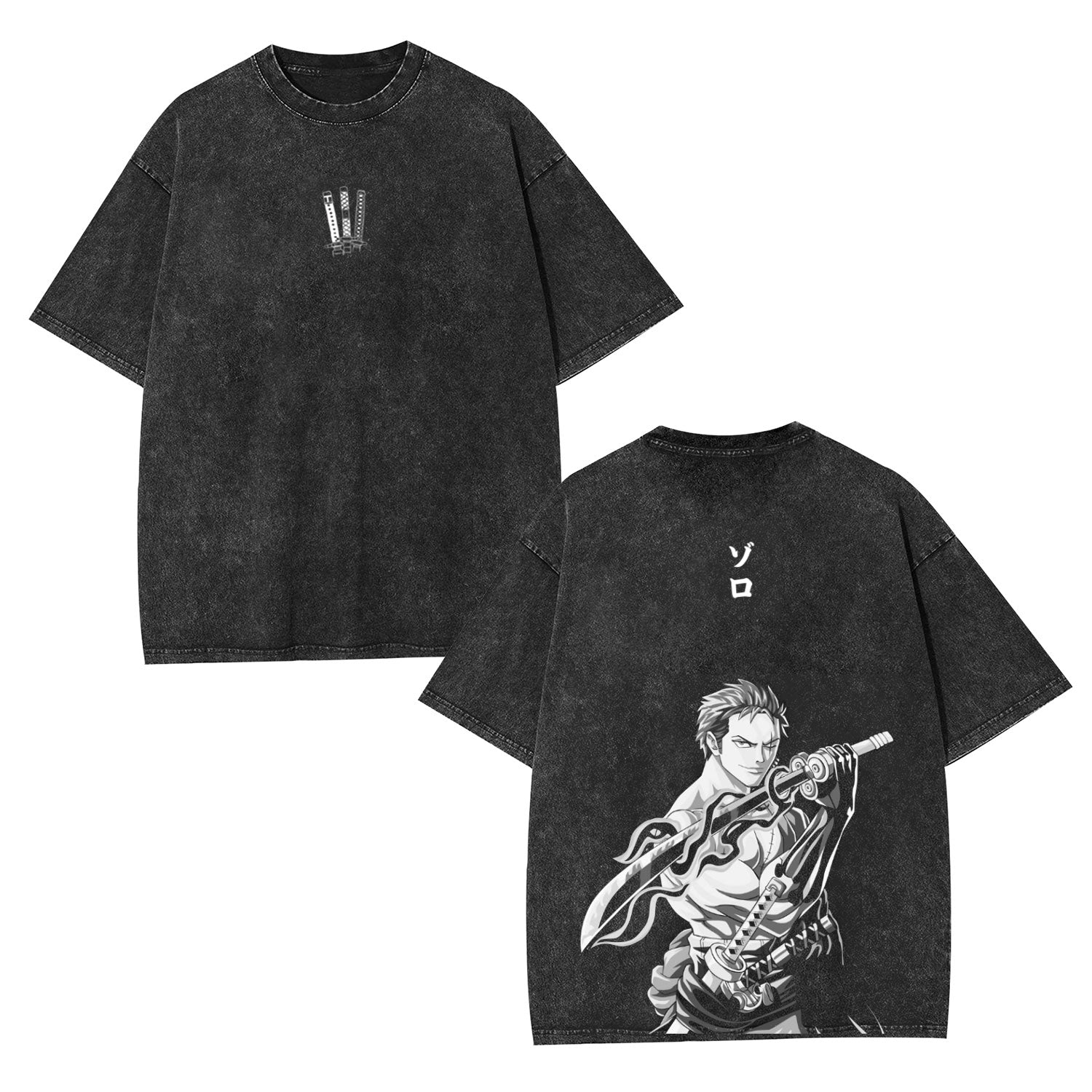 ZORO ONE PIECE UNISEX WASHED T-SHIRT-[DS]