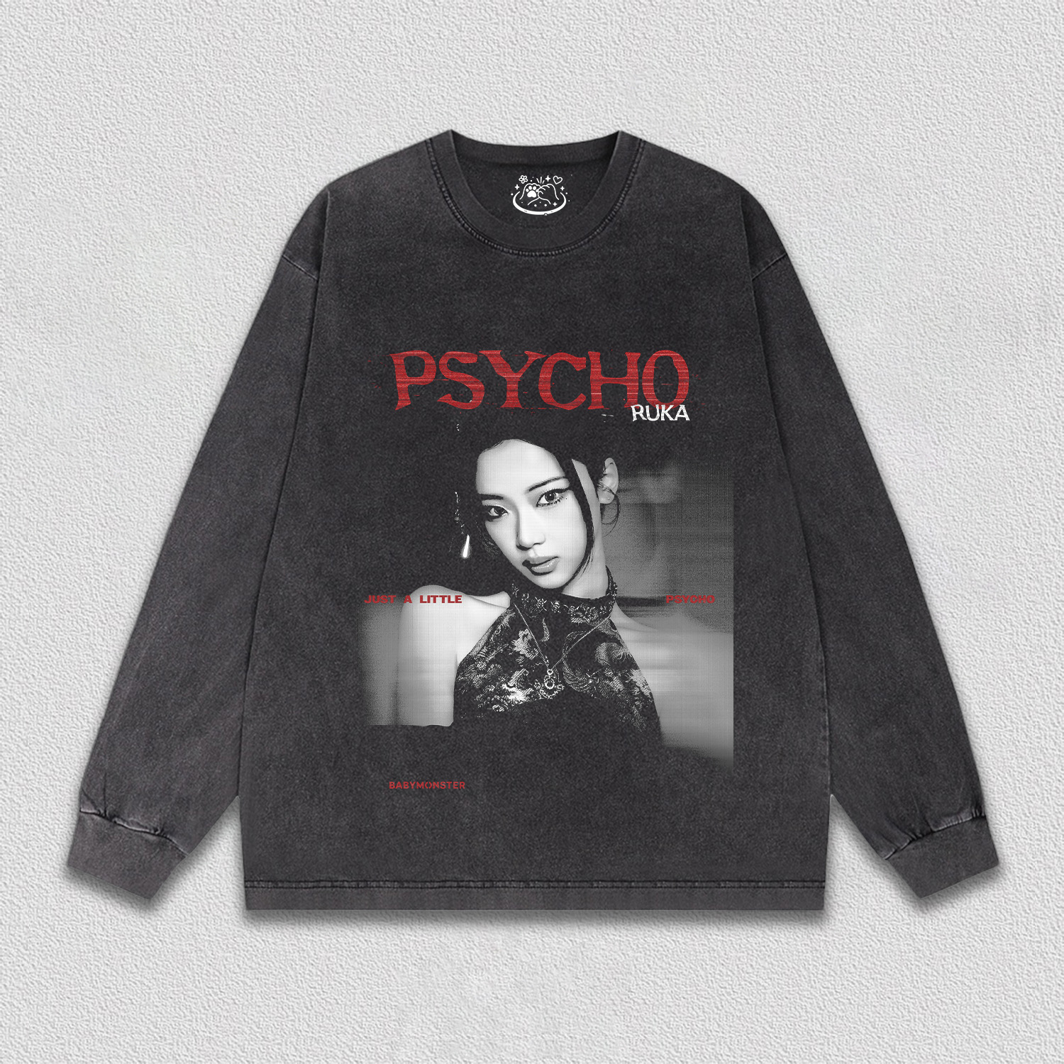 babymonster グッズ　psycho ロンT　黒 BLACK Lサイズ babymonster グッズ psycho ロンT 黒 Mサイズ - メルカリ