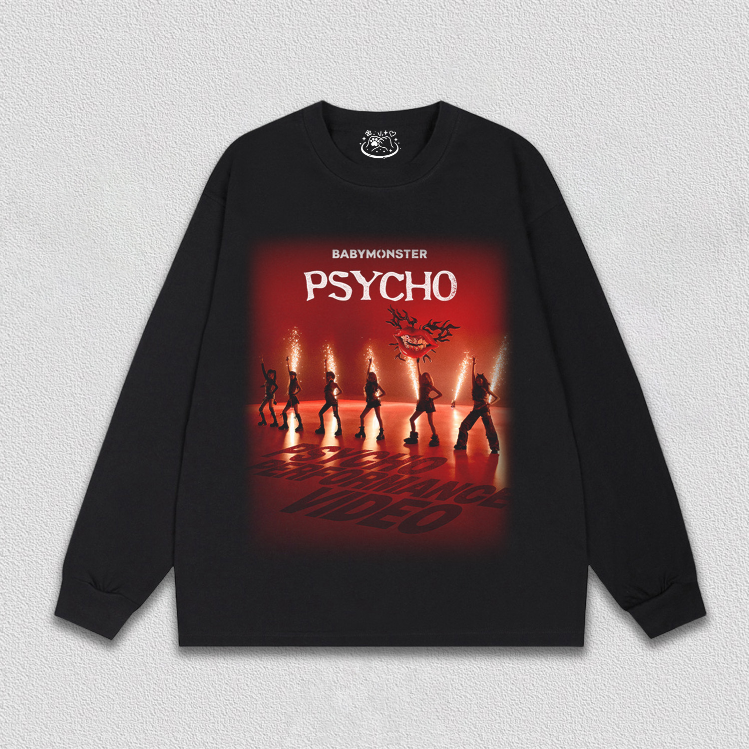 BABYMONSTER PSYCHO ロンT 黒 Mサイズ ロングスリーブTシャツ＜PSYCHO＞ BLACK | BABYMONSTER ONLINE SHOP