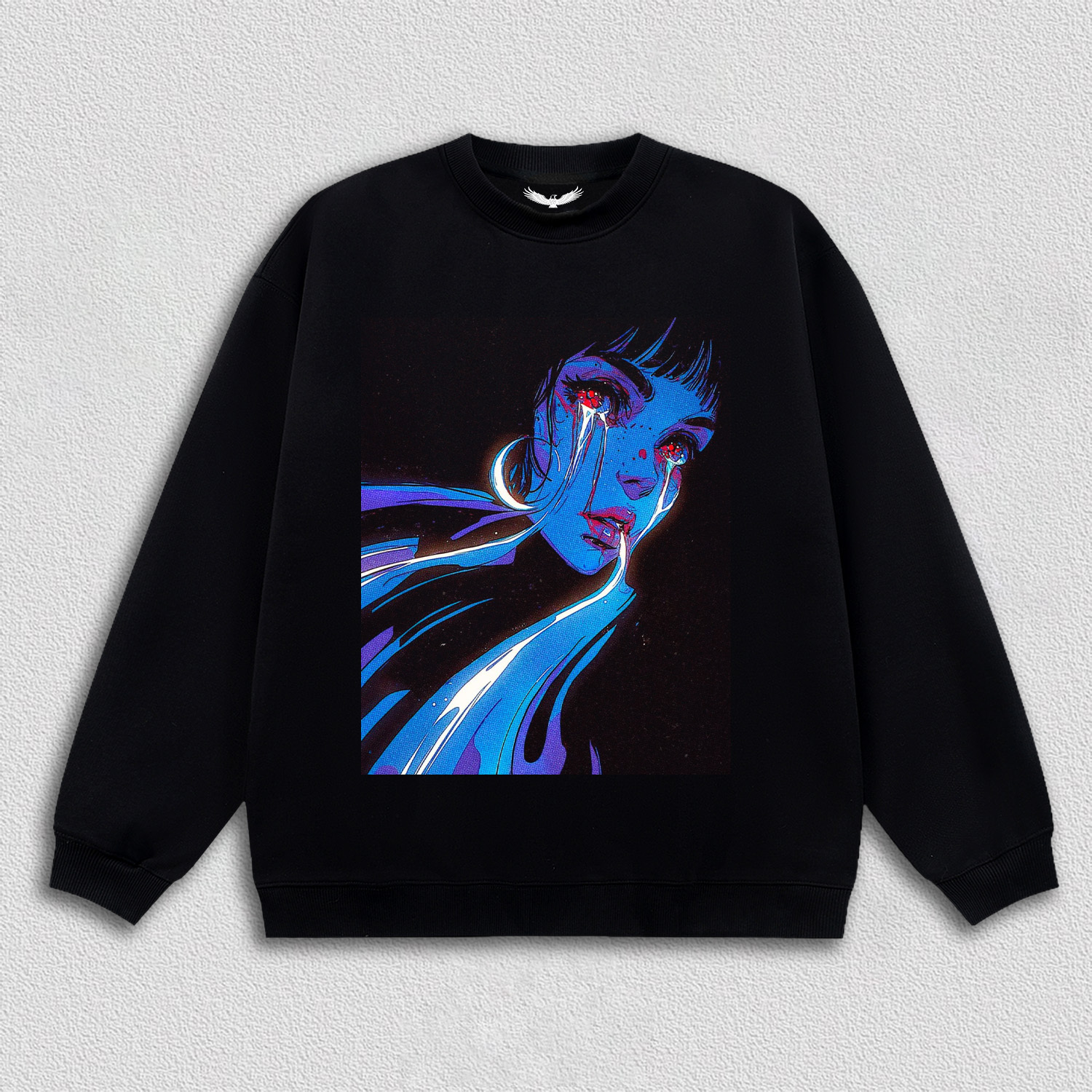 Neon Tearful Lady HOODIES