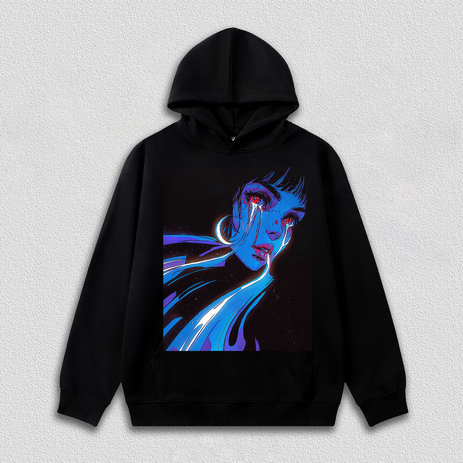 Neon Tearful Lady HOODIES
